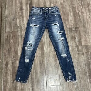 KanCan Dark Blue Distressed Skinny Jeans